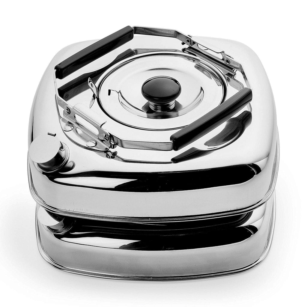 Sugiyama Metal KS-2625 Cube Kettle with Strainer. Space-saving compact design ideal for either indoor or outdoor use. Ideal for use on any type of cooktop, including induction (low/medium power).