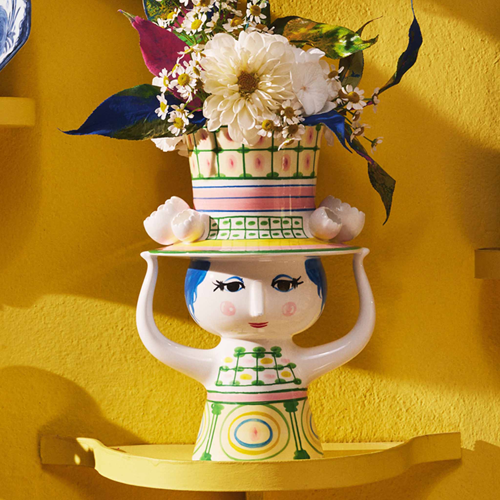 Bjørn Wiinblad Lady with Hat Vase and Candleholder Collection