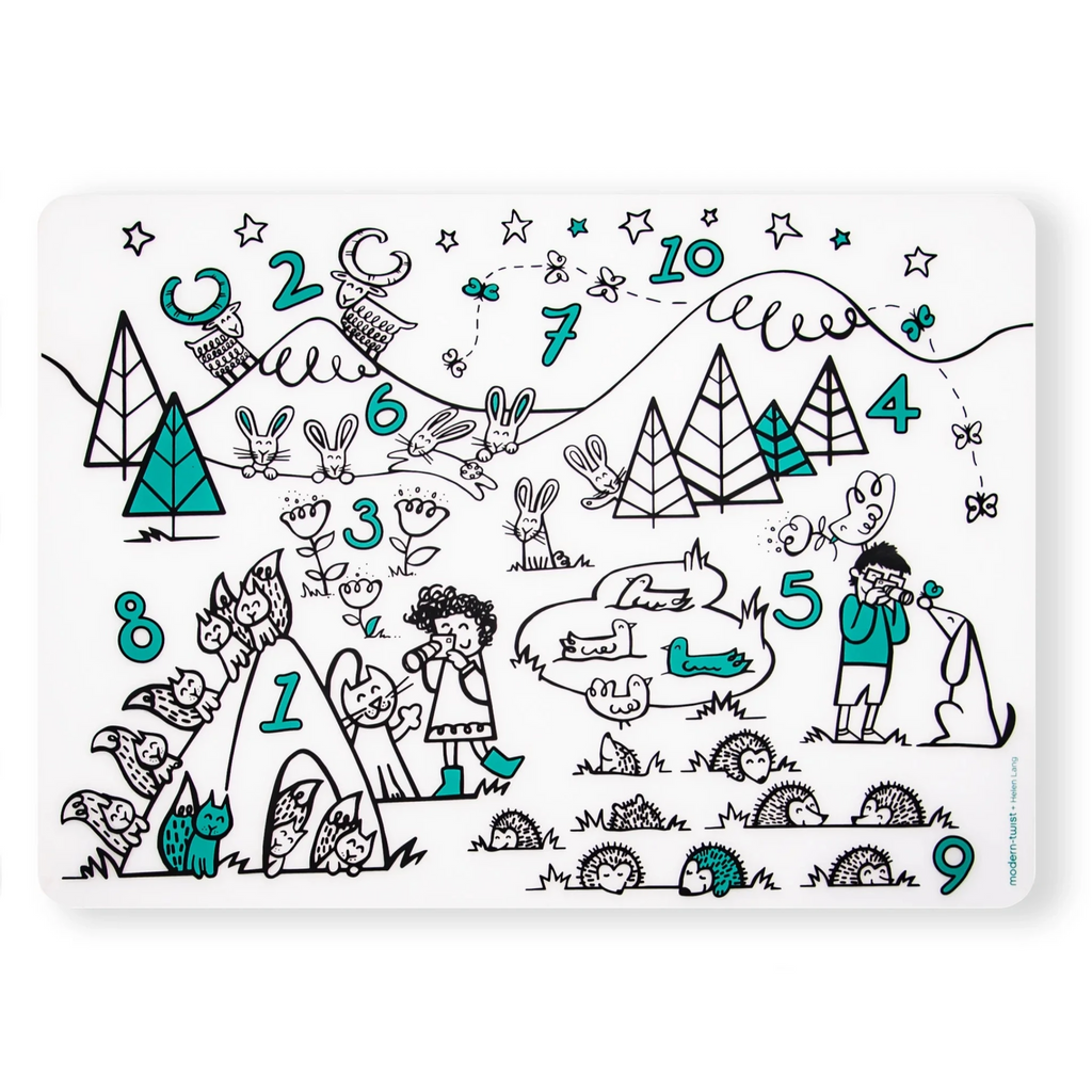 Mark-Mat: Numbers.The plastic-free mark-mat is crafted out of pure, silky soft silicone & designed for kids of all ages. The non-porous & germ-free surface will never wear & tear, so you can roll up the reusable, memory-free mat again & again for endless mealtime fun at home or on the go. SKU: MKM008.