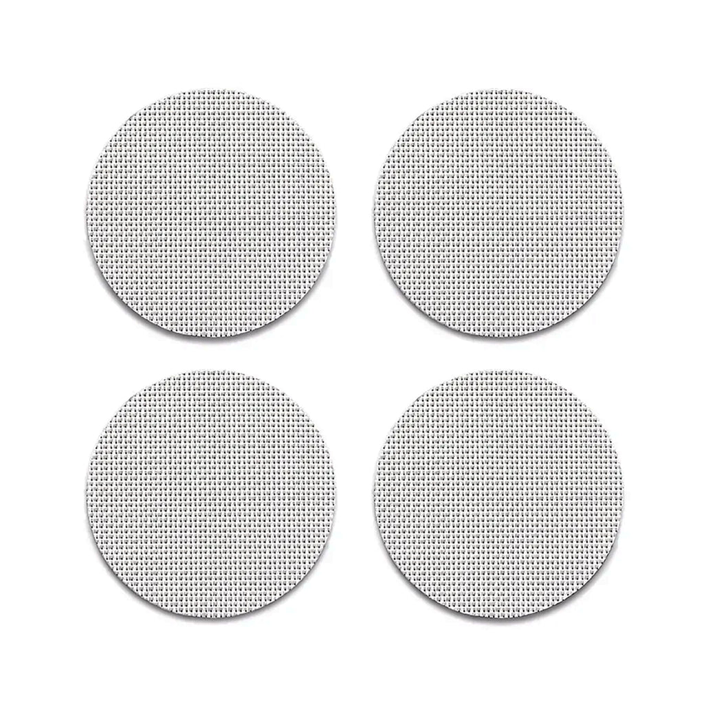 Chilewich Mini Basketweave White Coasters (Set of 4). SKU 100743-020. A plush, protective layer of our BioFelt® backing cushions these durable yet refined coasters. Elegantly banded in sets of four, they are ready for gifting. Made from recycled fibers, the cushioned base layer protects the underlying surface from moisture. Each coaster set includes four coasters in a single color. Suitable for indoor and outdoor use. Made in the USA. Free of phthalates.