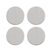 Chilewich Mini Basketweave White Coasters (Set of 4). SKU 100743-020. A plush, protective layer of our BioFelt® backing cushions these durable yet refined coasters. Elegantly banded in sets of four, they are ready for gifting. Made from recycled fibers, the cushioned base layer protects the underlying surface from moisture. Each coaster set includes four coasters in a single color. Suitable for indoor and outdoor use. Made in the USA. Free of phthalates.