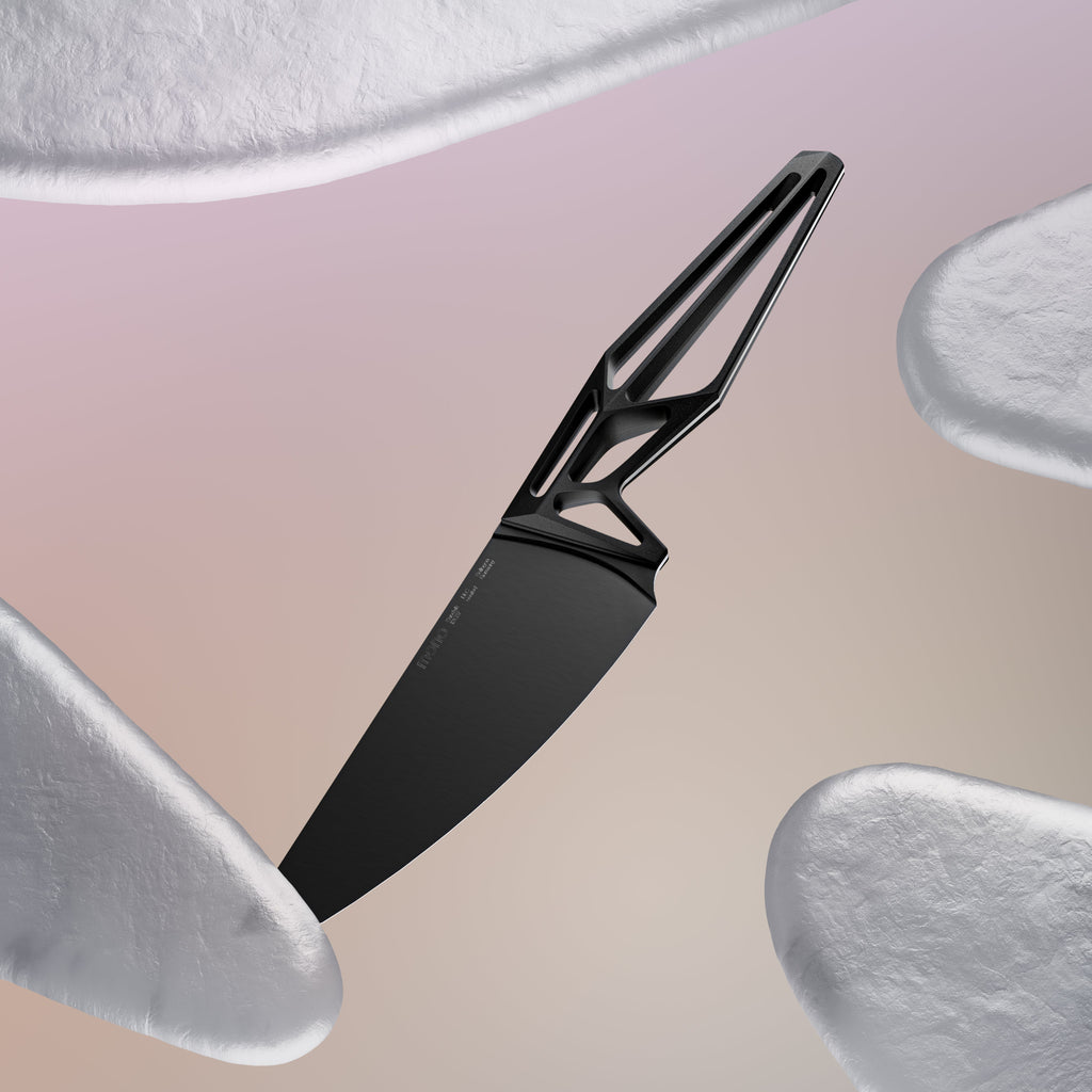 Mono SK59 Black chef's knife. SKU 59640. Mono SK59 Black chef's knife has a 17 cm long blade and a total length of 32 cm. It is a universal chef's knife for various cutting tasks.