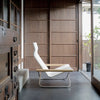 NY-103. The first, and the most iconic Nychair X model, designed in 1970.

This model has the lowest seat height and a center of gravity across all models, giving a sense of grounding. 
The chair features generous seat depth and a high back to support the whole body and allow for deep relaxation, especially when paired with an Ottoman.