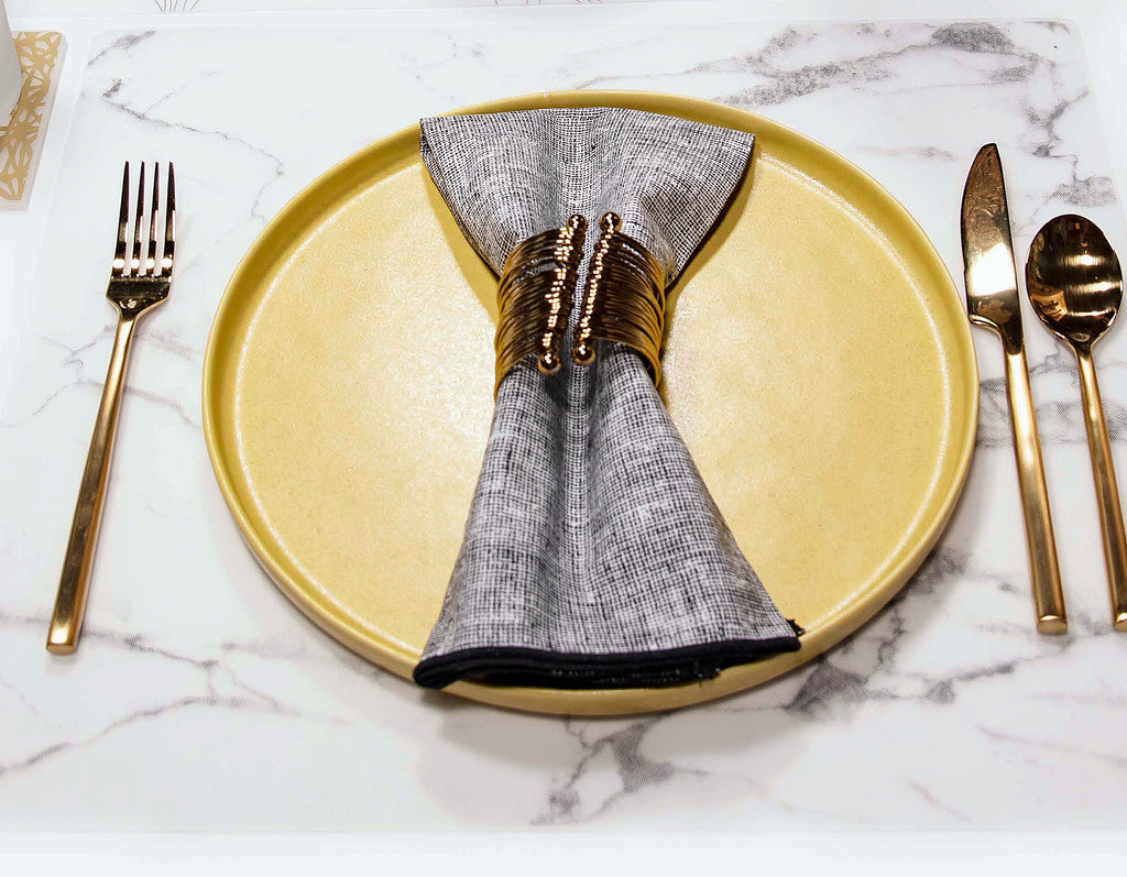 Made from plastic-free silicone & hand silk-screened with graceful designs, the modern-twist marble print placemat delivers eco-friendly, elegant style to your home. Bring natural beauty to your table with this soft, beautifully translucent pattern that enhances any surface while keeping lead, latex, phthalates, BPAs, & other harsh chemicals far away from your dinner. This forgiving placemat protects your surfaces from heat & water damage with silky soft, memory-free silicone that never wears or tears.