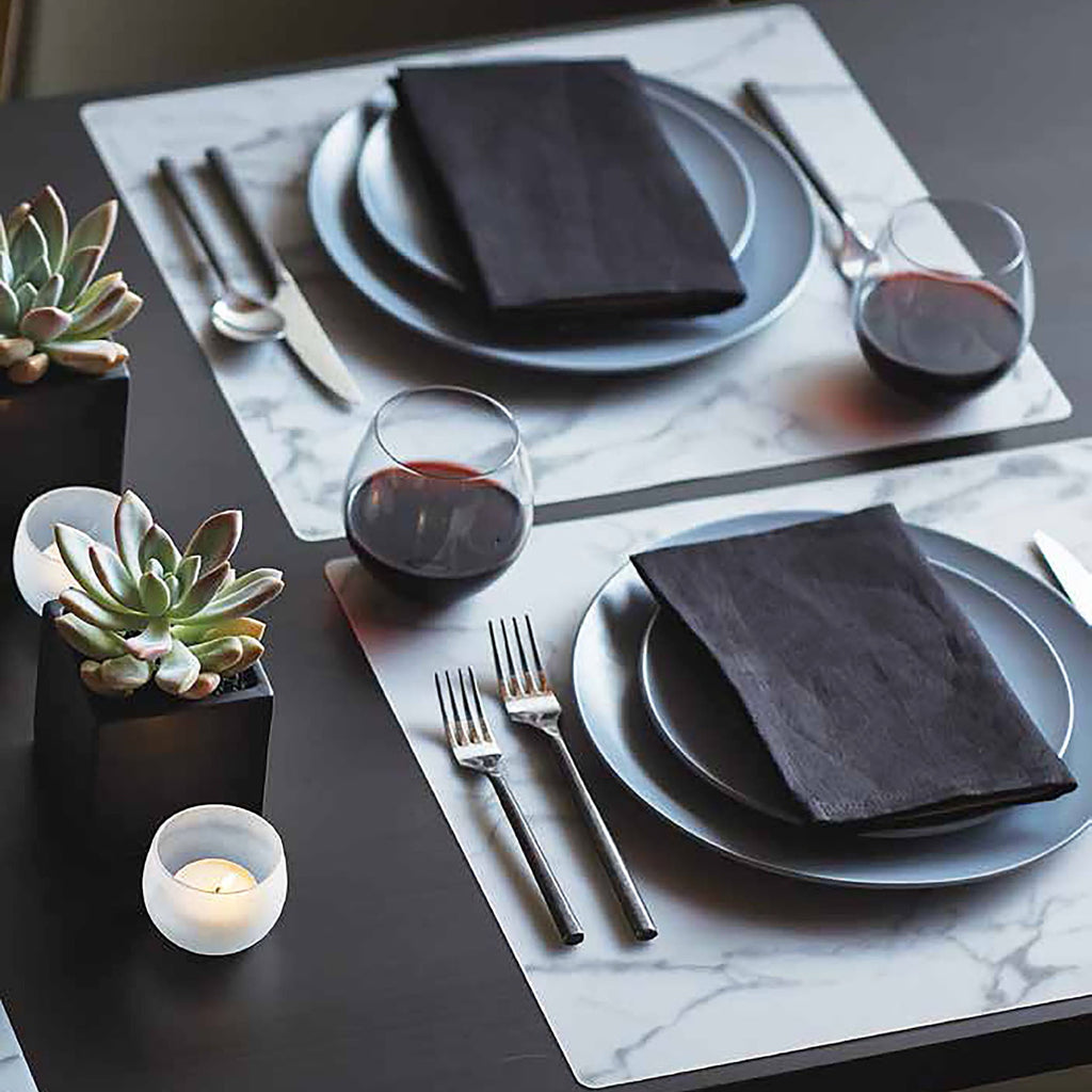 Made from plastic-free silicone & hand silk-screened with graceful designs, the modern-twist marble print placemat delivers eco-friendly, elegant style to your home. Bring natural beauty to your table with this soft, beautifully translucent pattern that enhances any surface while keeping lead, latex, phthalates, BPAs, & other harsh chemicals far away from your dinner. 
