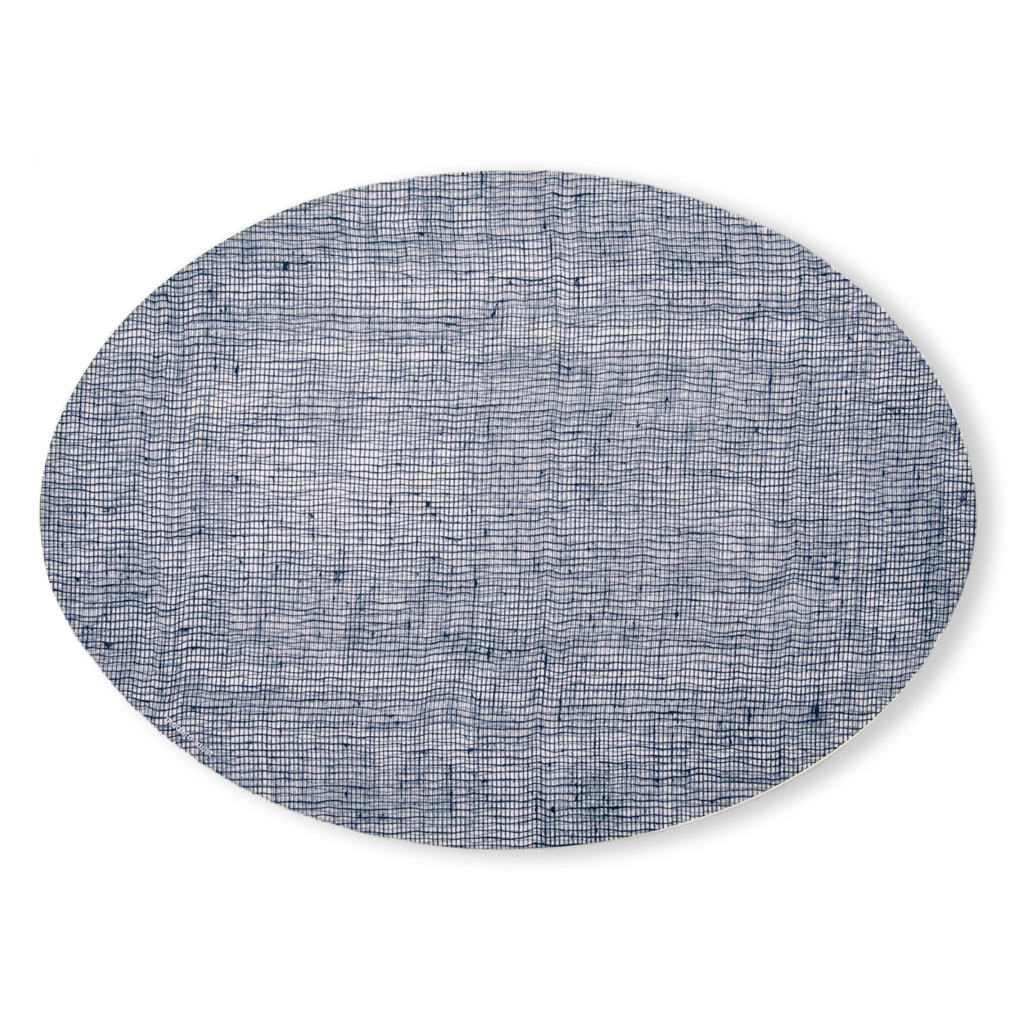 Modern-Twist Silicone Oval Linen Print Placemat - Thumbnail 3
