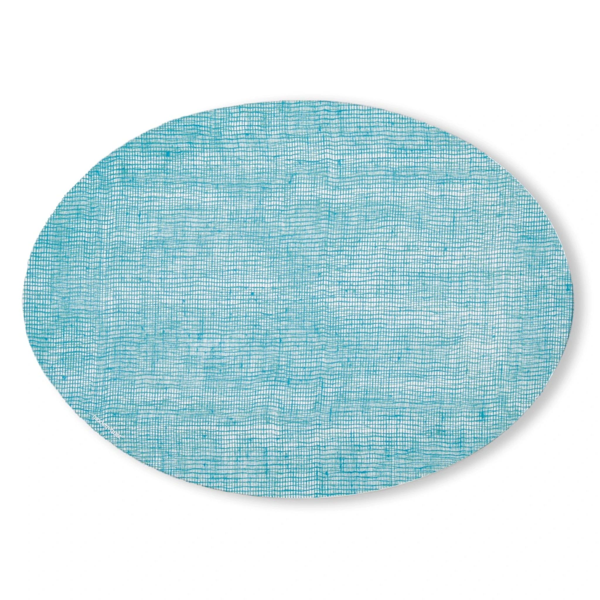 Modern-Twist Silicone Oval Linen Print Placemat - Thumbnail 4