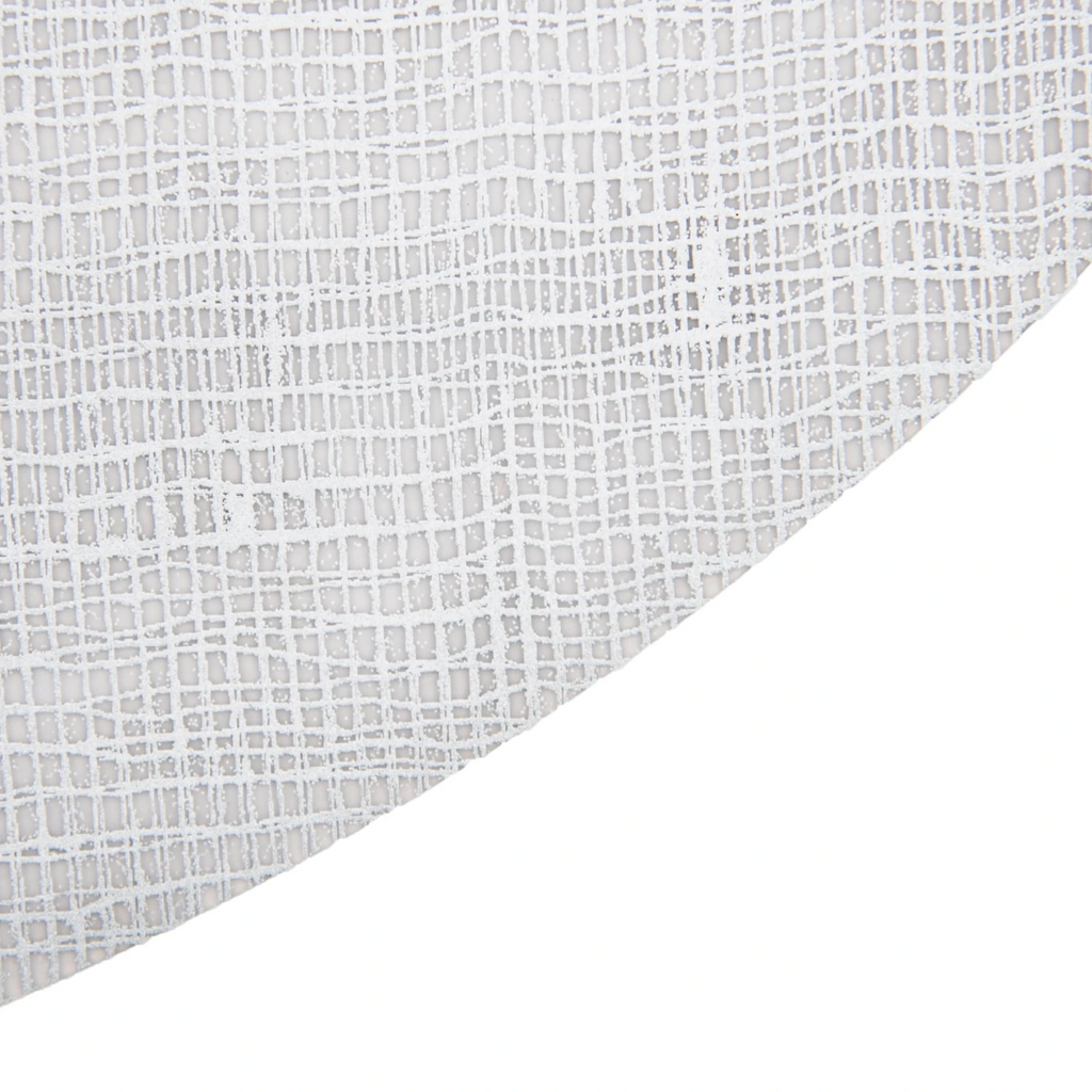 This forgiving placemat protects your surfaces from heat & water damage with silky soft, memory-free silicone that never wears or tears. The non-porous + germ-free material repels the biggest spills + wipes clean with ease, leaving you free to enjoy the subtle designs + rich colors for many years to come.