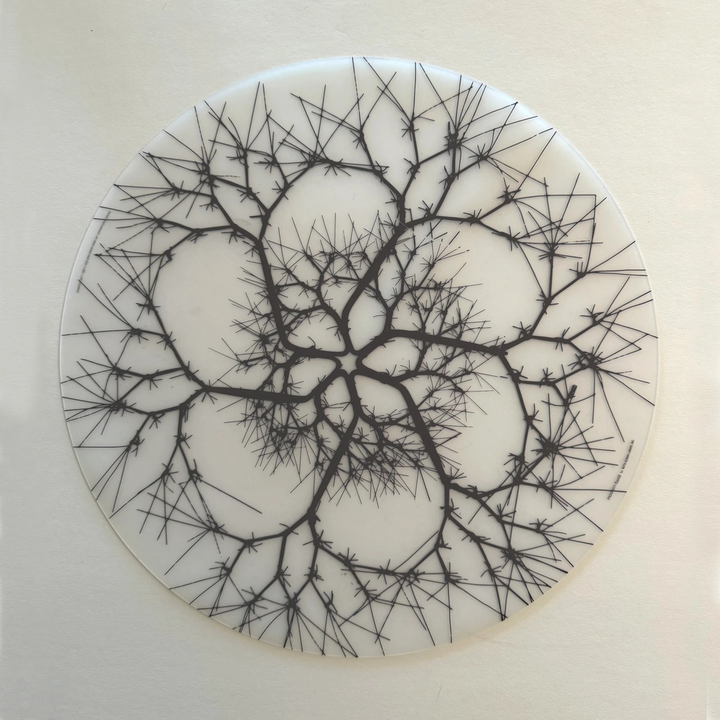 Placemat 15" Round: Asawa - Flora. SKU: PMR100. modern-twist 15" Round Placemat delivers eco-friendly, functional elegance directly to your home making the entertaining experience exquisite. It cleans up very nicely and is even dishwasher safe. Made from 100% food grade, plastic-free silicone & inspired by Ruth Asawa’s (American modernist artist) abstract looped-wire designs.