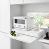 Pull-out shelf can be installed above or below the drawer. The drawer can be pulled out up to 8 inches, while the shelf can be extended up to approximately 9.8 inches.