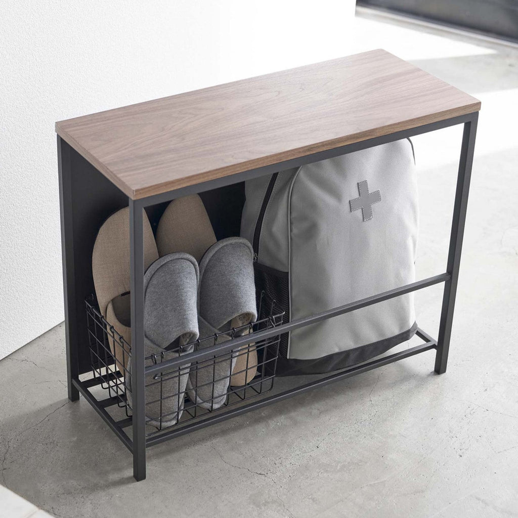 Yamazaki entryway magic strikes again! If you’re struggling to find a place for some of your bulkier entryway items, this stylish organizer and entryway bench is for you. 