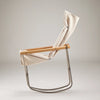 The innovative method of folding the chair by turning both ends of the backrest inwards was invented for Nychair X Rocking. When folded, it remains upright and its compact size allows to save space and reduces the environmental impact in transport. 