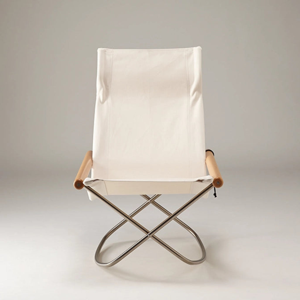 Nychair X classic collection is a direct descendant of the model first designed in 1970 by Takeshii Nii. He has been working on folding chairs since the 1950s, and through trial and error, he eventually designed the X-shaped legs.
To these legs, Nii added wooden armrests and a seat made out of thick cotton weave. All came together in a comfortable chair, which marked the start of Nychair X product series.