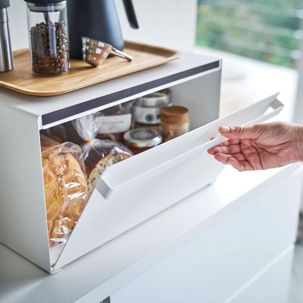 These elegant, modern bread boxes safely store your favorite breads as well as jams and jellies for quick and easy snack action. What’s more, the steel boxes are designed to provide optimal airflow to keep your loaves and pastries fresh and scrumptious.