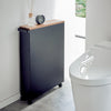 Open or closed steel design. Face the solid panel outward for discreet storage.Recommended to use propped against walls, or between items, such as cabinets, refrigerators, or washing machine and dryers.