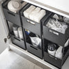 Reinvent cabinet storage with this two-tier solution, designed to revive any dead vertical space! These racks are fully modular with dividing walls to customize the storage compartments on each level. From toiletries to cleaning items, make full use of your space and enjoy the convenience of the pull-out drawers. The bins are designed to ventilate, so you can even use them in the pantry to keep staple vegetables in stock!