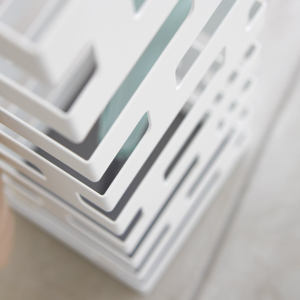 Yamazaki Home Brick Square White Umbrella Stand base. SKU 2362.The silicon tray at the base of the umbrella stand is removable.