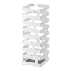 Yamazaki Home Brick Umbrella Stand Square White. SKU 2362. The square version accommodates four umbrellas.