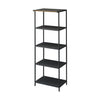 This kitchen appliance storage rack creates a dedicated space in the kitchen for your mid-sized appliances such as toaster ovens, microwaves, and blenders. The bottom compartment accommodates small refrigerators and garbage cans.