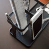 Yamazaki Home Tower Desk Organizer was designed with smartphones in mind, but tablets may be large for it.