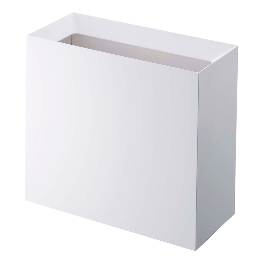 The Wide version features a 4 gallon (15 liter) capacity. A clever interlocking design helps keep trash and liners out of sight. Built-in hooks hold a plastic liner bag in place. A standard, 13"x 20"grocery bag should fit Tower Short trash can; a 20"x22" bag would ideal for Tower Wide version. Designed in Japan. Made in China.