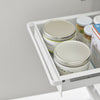 Two tier under-sink storage with sturdy steel frame. Pull out shelves keep everything within reach.