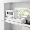 Store up to two mid-size appliances on top. Pull-out shelf can be installed above or below the drawer. Keep kitchen essentials handy and organized.