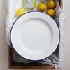 As well as timeless elegance, Falcon Enamelware has enduring strength. Enamelware is porcelain fused onto heavy-gauge steel, giving it many admirable qualities - durability, smoothness and chemical-resistance. It can assume brilliant, long-lasting colours, and cannot burn. If you drop it, it may chip but it won’t break. Dishwasher-safe and oven-safe up to 530F / 270C, it can also be used on gas and electric hobs.