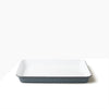 Falcon Enamelware Serving Tray in Pigeon Grey. A deep sturdy enamel tray, ideal for loading up with slices of cake and a pot of tea.