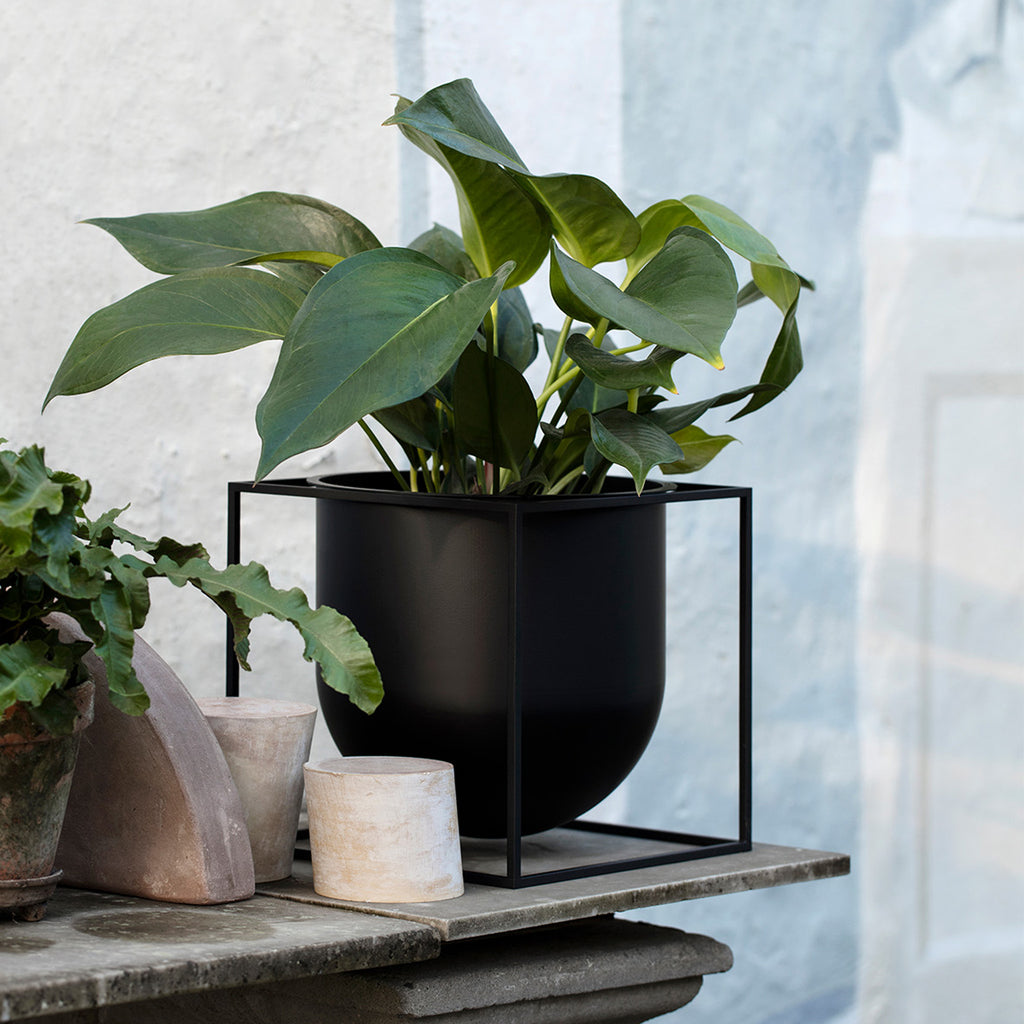 The Kubus Flowerpot comes in two distinctive monochrome powder-coated colors enabling it to fit into the interior aesthetic of any style-conscious home. Place it on the table, window sill, on the garden table, on the patio, or hang it on the wall with the new universal fittings that give the Kubus Flowerpot a light, airy contemporary look. 