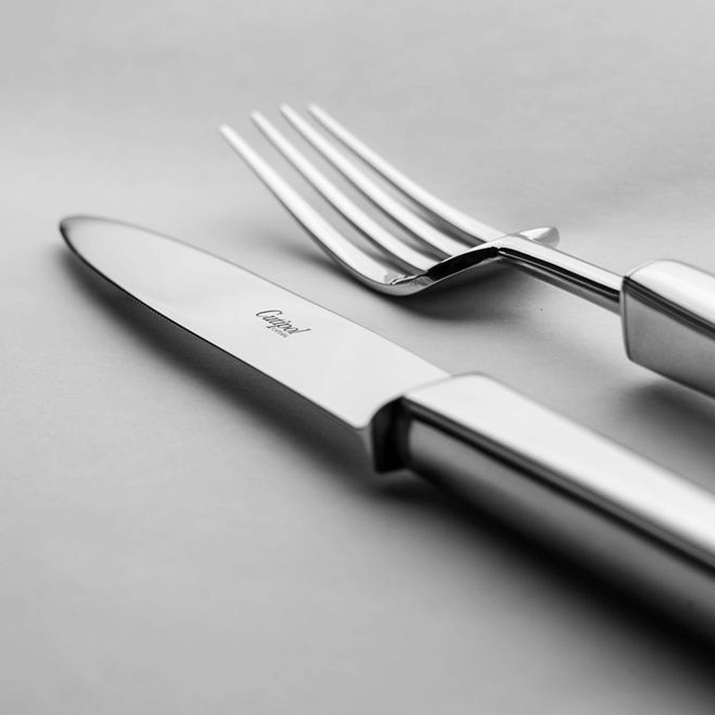 Cutipol Carre Polished dinner knife and fork.