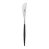 Cutipol Goa Black Butter Knife. GO.25. UPC 5609881942307. Material: matte brushed stainless steel 18/10 and resin handle. Weight 18.5 g (Length 17.5cm)