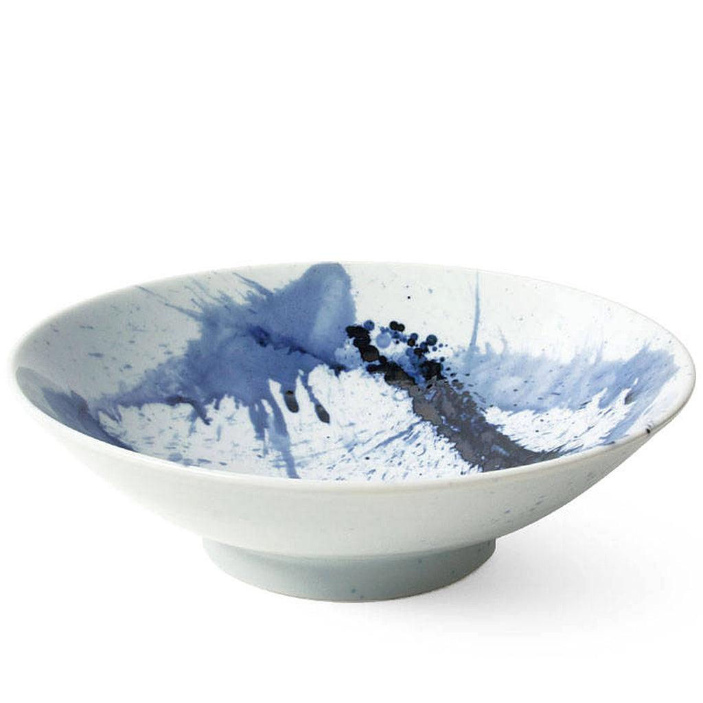 Blue Sumi 9.75" Serving Bowl J2758  is perfect for serving pasta or as a fruit bowl. Leave it on the table as a centerpiece! Packaged in a gift box.