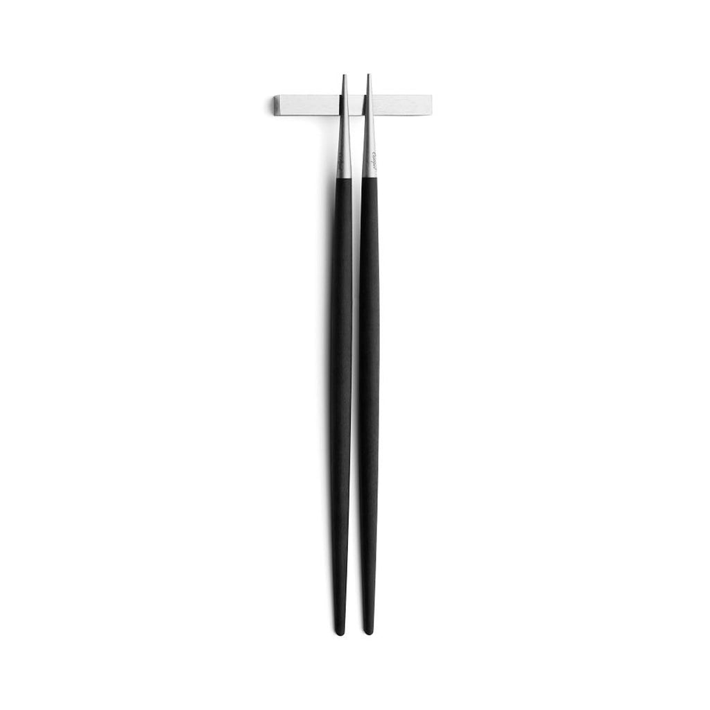 CUTIPOL GOA CHOPSTICK SET (3PCS). GO.29. UPC 5609881944004. Weight 42.3 g (Length 22.5cm). The Goa Cutipol collection has the following parts: Chopstick set with support (3 pieces). Material: matte brushed stainless steel 18/10 and resin handle.