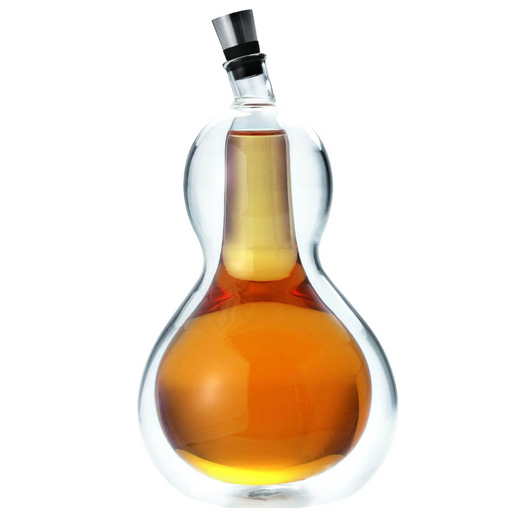 JIA INC. Hulu Liquor Server (540ml - 18.25oz).  SKU JHL510. In Asian countries, wine/liquor is consumed both warm and cold. When used for either temperature of wine, the double wall mouth blown bottle keeps the wine in desirable temperature for longer period.
