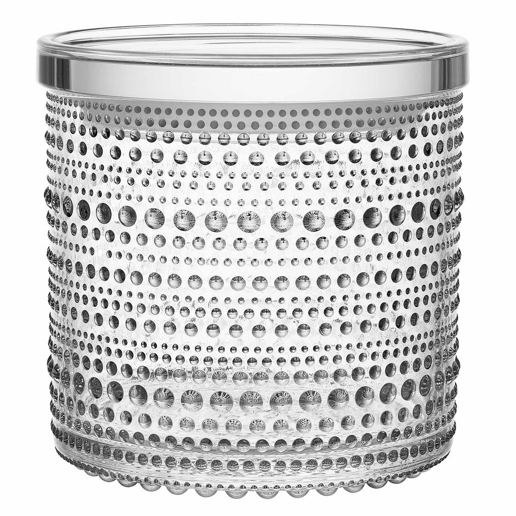 Iittala Kastehelmi Jar 116x114mm clear. Art. No. 1015372.  EAN 6411923652018.