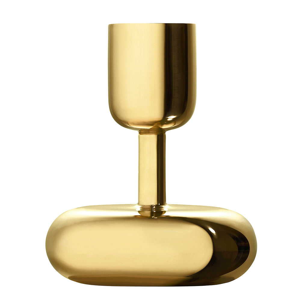 Iittala Nappula Candleholder Solid Brass 107mm SKU 1009083.
