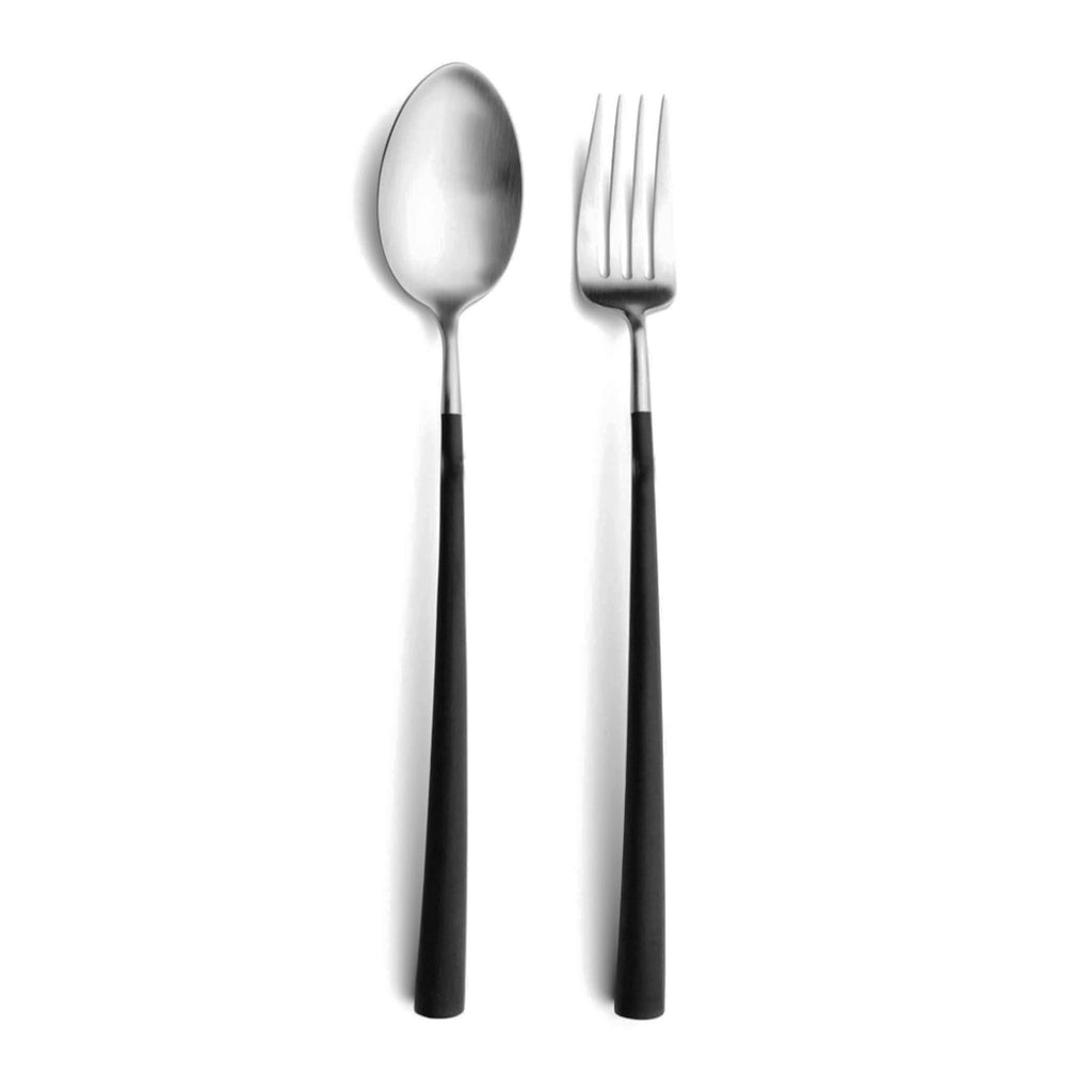 Cutipol NOOR SERVING SPOON Ref: NO.14 | 70.5 g  |  (29cm). NOOR SERVING FORK Ref: NO.17 | 52.7 g  |  (28cm).