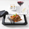 Cutipol Noor Black Matte Brushed dinner knife and fork with ASA Selection 250C square plate.