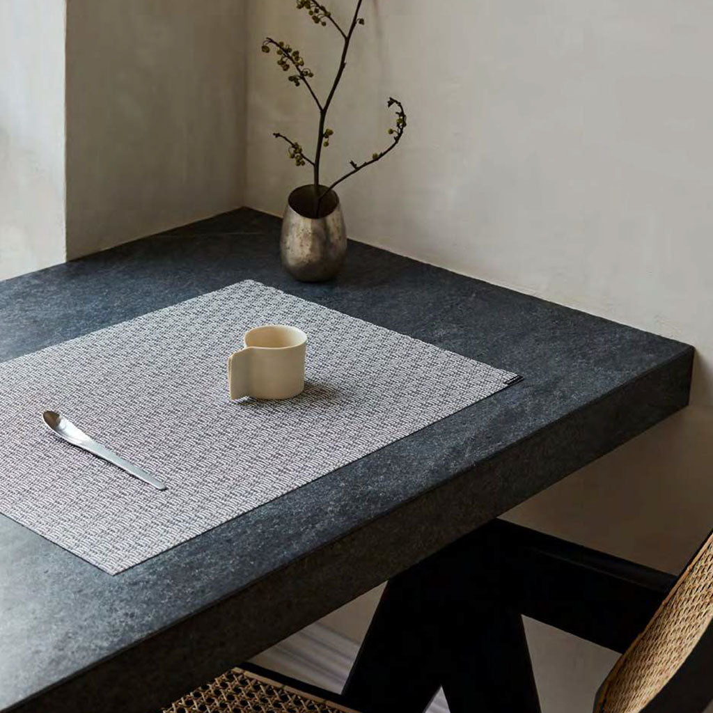Texture and pattern unite in Origami. By expanding the dimension of this crepe weave, our design team revealed its geometric elements, creating a multifaceted surface in softly shimmering neutrals. Suitable for indoor and outdoor use.