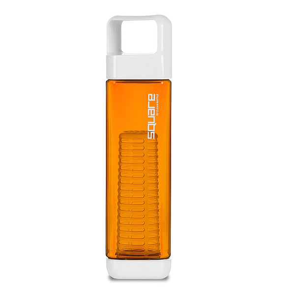 Clean Hydration Company The Infuser Square Water Bottle in orange.