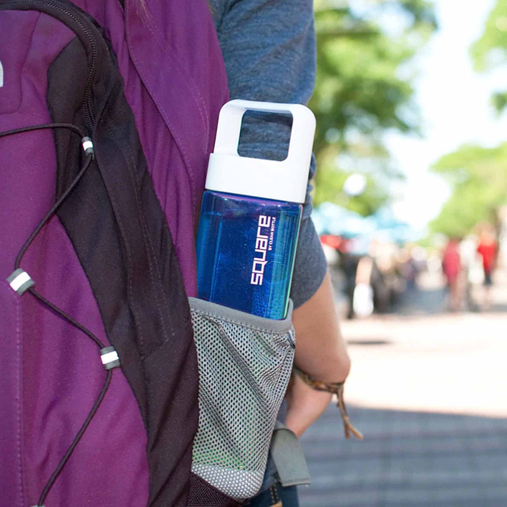 The Square's wide-handled top and bottom caps unlock with a quick quarter-turn for easy sipping and thorough cleaning. Made from BPA-free Tritan plastic, this hydration bottle is made tough and is ready for wherever life takes you. 