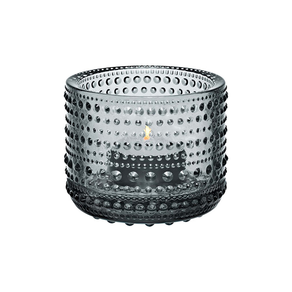 Iittala Kastehelmi Tealight candleholder 64mm grey. Article Number 1007583. EAN 6411920059797.