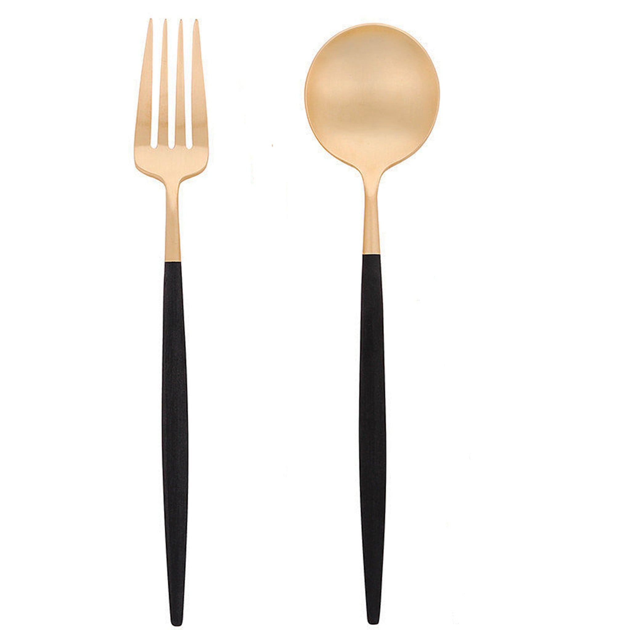 Cutipol Goa Gold Black Matte Brushed Cutlery Collection from Abode