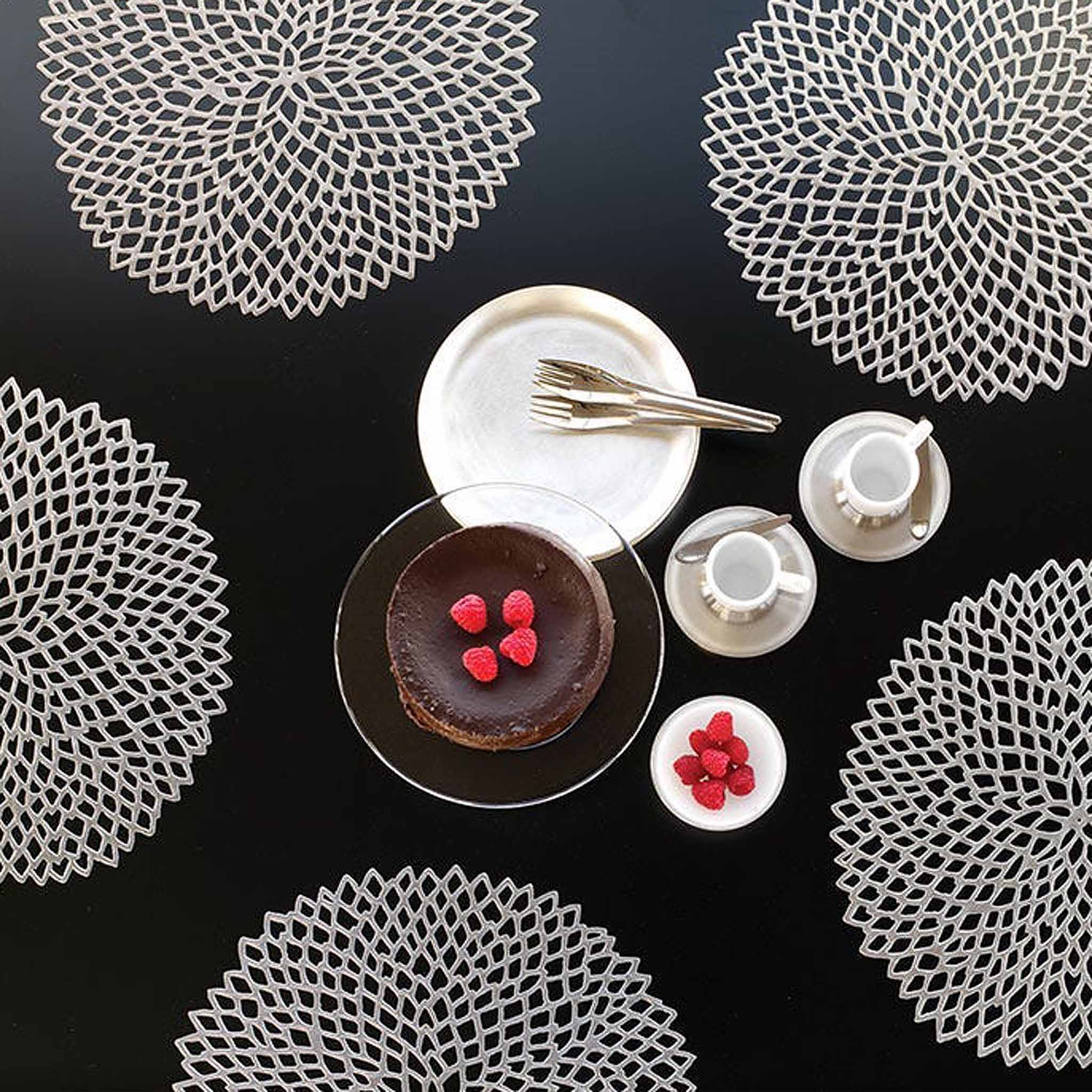 テーブル用品 Chilewich Kaleidoscope Pink Champagne Chilewich Placemat Round Kaleidoscope — Studio Pazo Chilewich