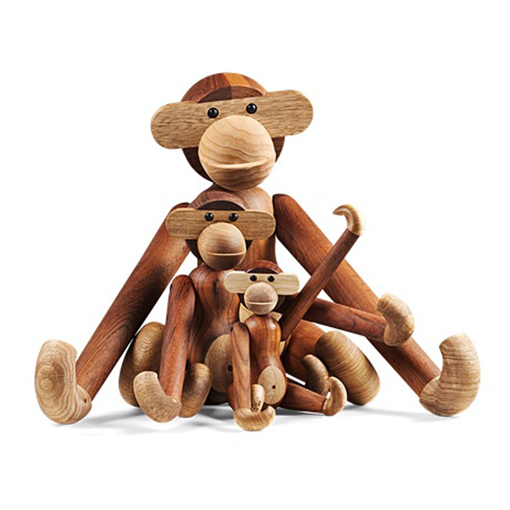 Kay Bojesen's iconic Monkey was born in 1951. A little Monkey with the great personality which has come to signify a gift from a very special person. For christenings, birthdays, school graduates and weddings. A classic and a dear friend for life – from being a popular toy in the playroom to a much-loved design icon in a future home. Today the monkey comes in four sizes: Mini, Small, Medium and Large.
