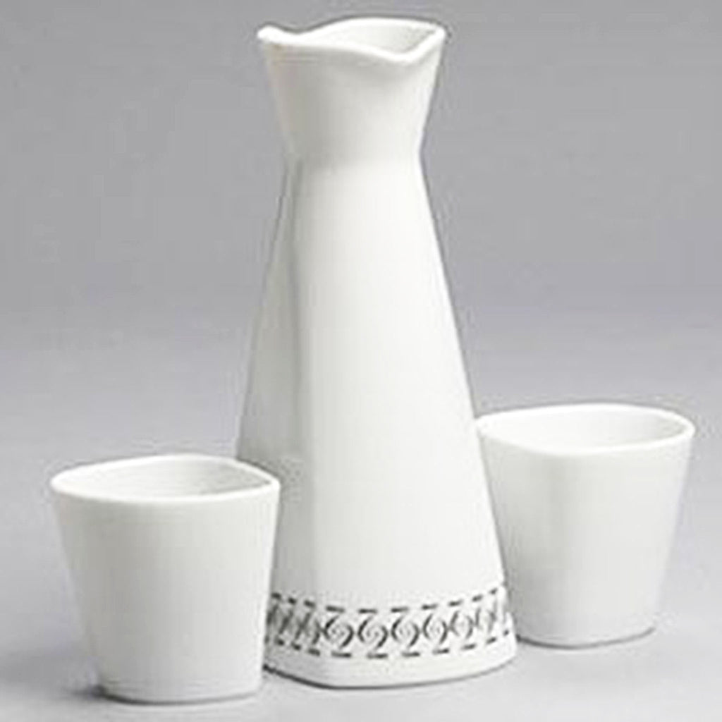 Marla Dawn Home Two for Two Porcelain Collection Sake Set in Two Pattern. CC-7000-40-BK.
