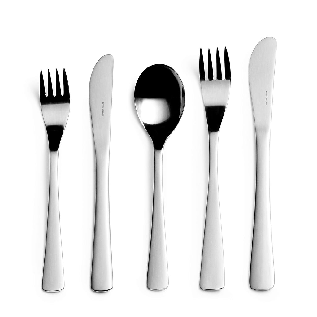 David Mellor Café five-piece cutlery place setting 1 table knife 1 dessert knife 1 table fork 1 dessert fork 1 dessert spoon 4992414