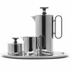 David Mellor stainless steel coffee set, 8 cup stainless handle. Elegant stainless-steel 8-cup coffee set with stainless steel handle and knob. Designed by Corin Mellor and perfectly in keeping with the company’s long tradition of fine metalwork design. The range is an extension of his existing superb cafetière design.