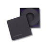 The matt black bowls have ridged inserts. This low candleholder is supplied in a gift box.